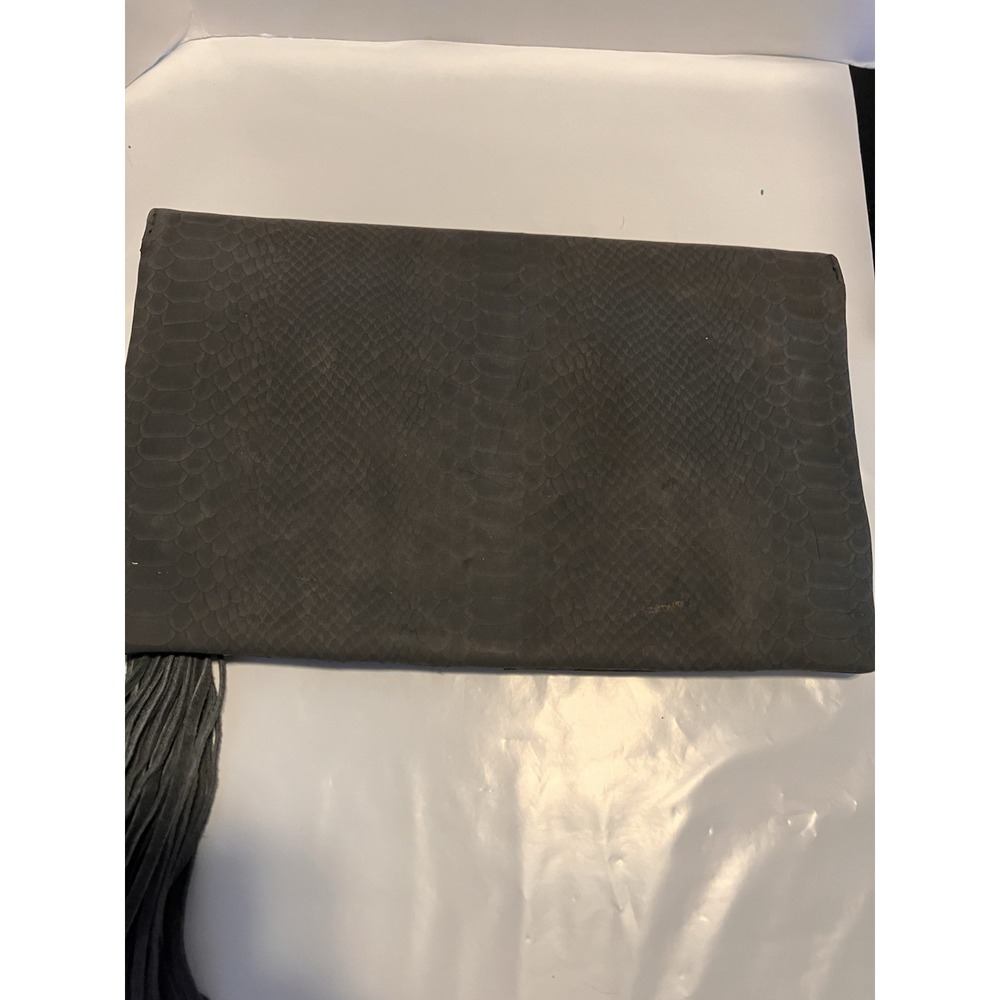 Mods Luxe Dark Gray Python Embossed Leather Fold … - image 10